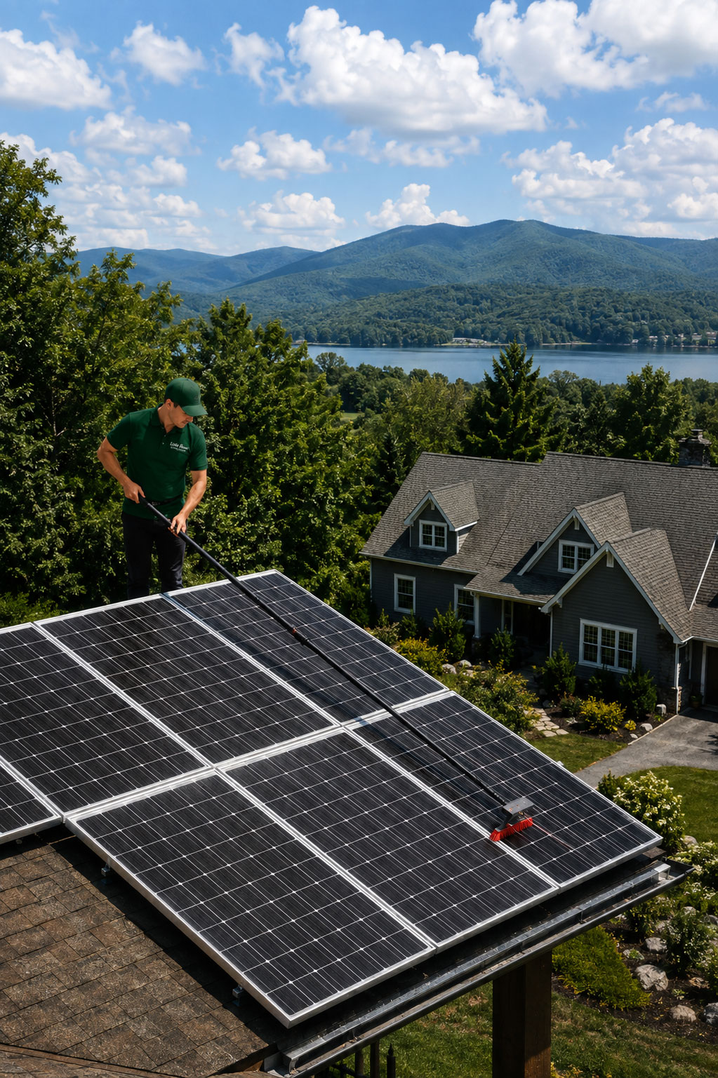 Residential solar panel cleaning to restore panel efficiency